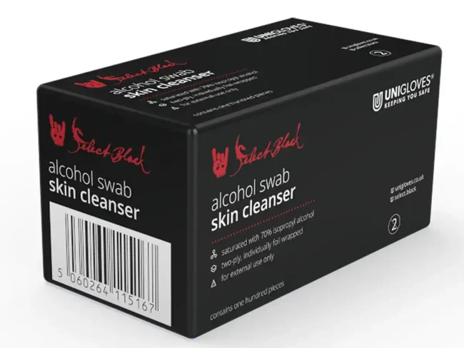 Unigloves Select Black Alcohol Swabs 100pcs